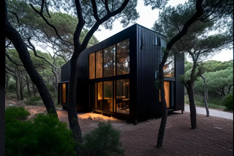 Un Refugio en el Bosque: Casa de Estilo Industrial con Curvas Impresionantes en Menorca