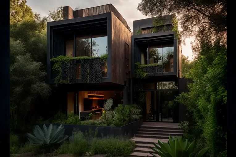 Escape a la naturaleza en esta casa de estilo industrial con jardines privados