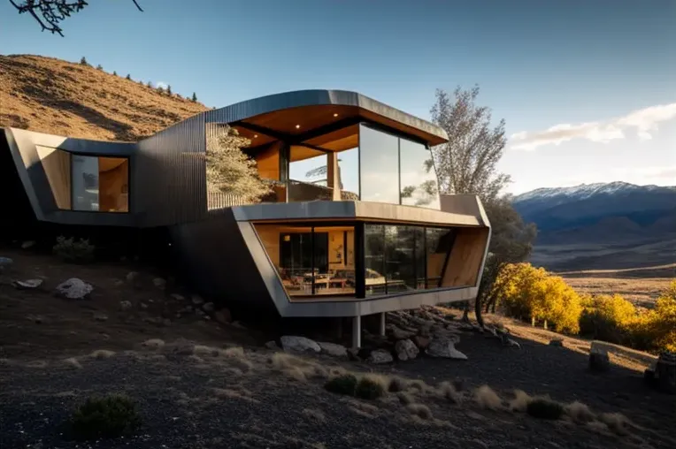 Villa de aluminio con vistas panorámicas y jacuzzi de vapor en las montañas