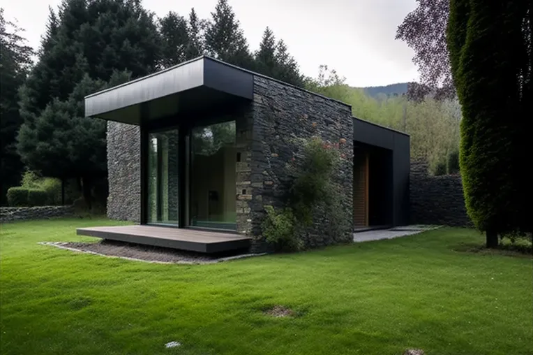 Arquitectura sostenible y minimalista: casa de bambú y piedra natural en España