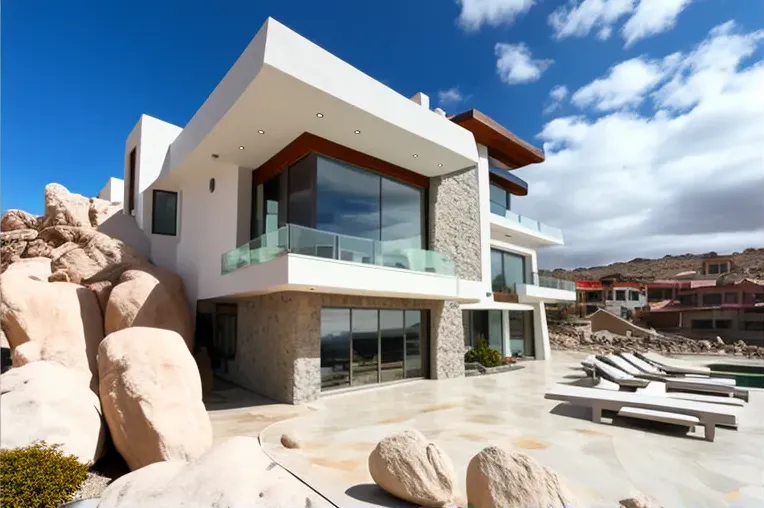 Vistas impresionantes y lujo en una casa de estilo mediterráneo cerca de la playa en La Paz