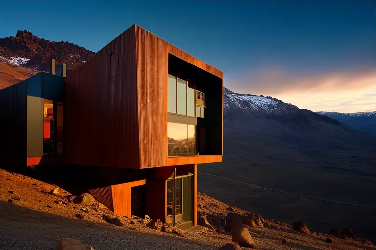 Fibra de carbono, madera laminada y pizarra en villa de vanguardia en Valle Nevado