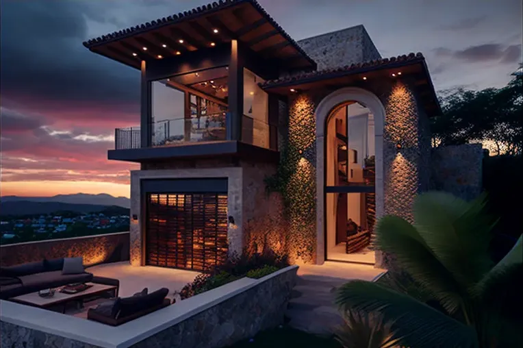 Casa de ladrillo con vista panorámica en Puerto Vallarta