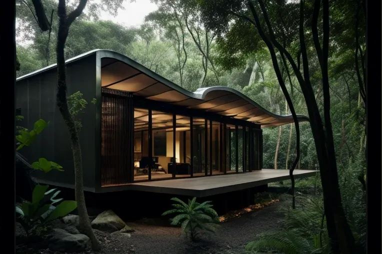 Casa de vanguardia rodeada de naturaleza y niebla en Santa Marta, Colombia