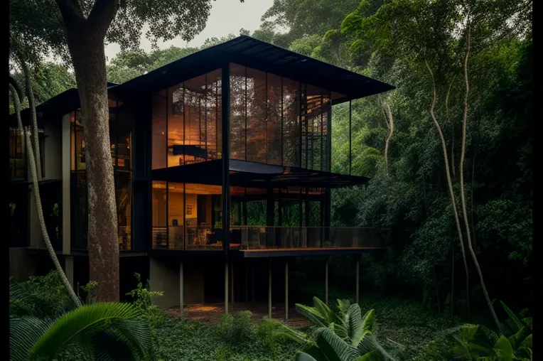 Casa de lujo construida en bambú, vidrio, ladrillo y aluminio con curvas imposibles