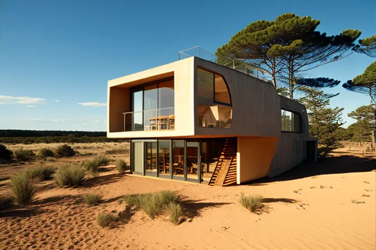 Disfruta de las impresionantes vistas de las montañas nevadas en esta Casa minimalista en Punta del Este