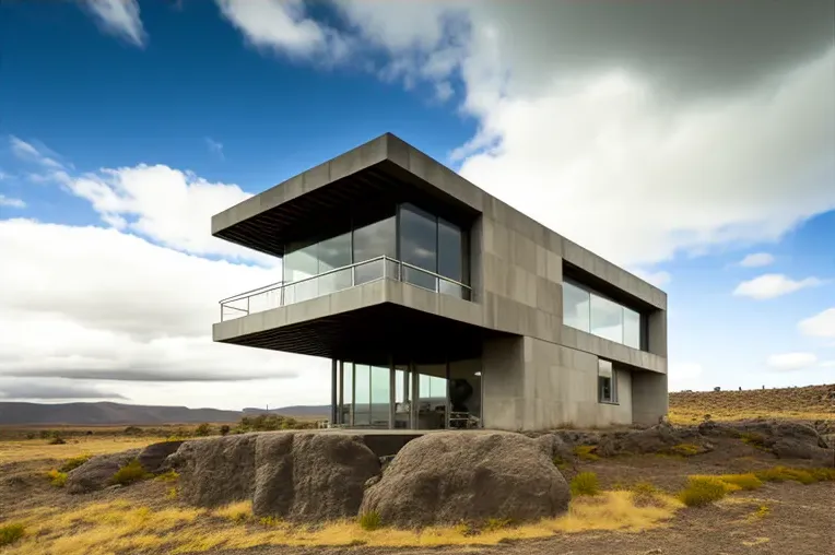 Villa de lujo con acabado de piedra natural y madera laminada en Galápagos