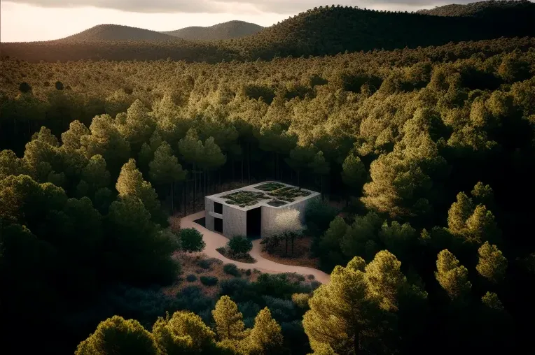 Arquitectura ecológica en plena naturaleza en Ibiza