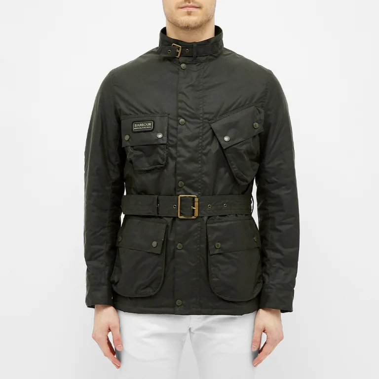 Barbour International New Sl International Wax Jacket Sage Green