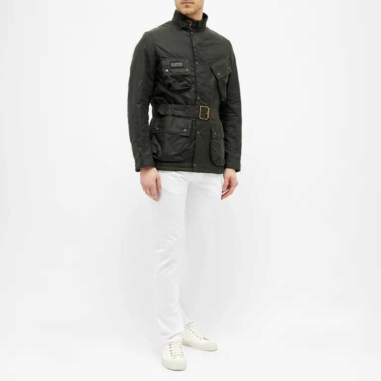 Barbour International New Sl International Wax Jacket Sage Green