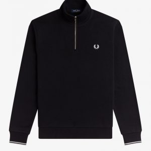 Fred Perry Half Zip Sweatshirt Black