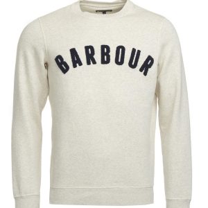 Barbour Prep Logo Crew Sweatshirt Ecru Marl