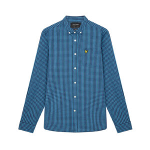 Lyle & Scott LS Slim Fit Gingham Shirt Yale Blue Navy