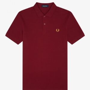 Fred Perry Slim Fit Plain Polo Tawny Port Gold