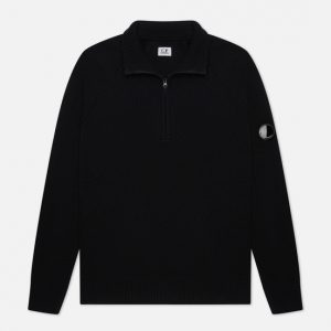 C.P. Company Knitwear Polo Collar Lambswool Black