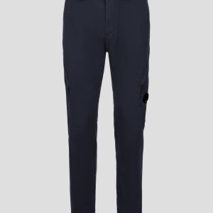 C.P. Company Stretch Sateen Cargo Pants Ergonomic 138A Fit Total Eclipse Blue