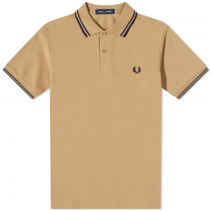 Fred Perry Slim Fit Twin Tipped Polo Warm Stone / French Navy / Navy