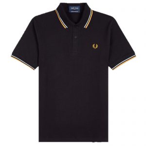 Fred Perry Reissues Original Twin Tipped Polo Black / Pastel Blue / Riyadh Gold
