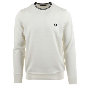 Fred Perry Classic Crew Neck Jumper Snow White / Black