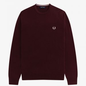 Fred Perry Classic Crew Neck Jumper Oxblood