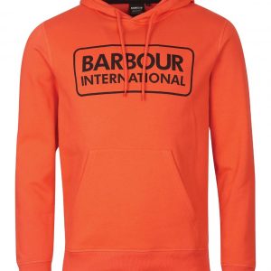 Barbour International Pop Over Hoodie Intense Orange