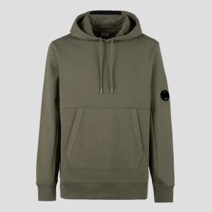C.P. Company Diagonal Raised Fleece Pullover Hoodie Thyme Green