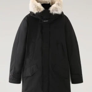 Woolrich Polar Parka in Ramar with High Collar and Fur Trim Black