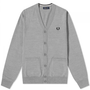 Fred Perry Merino Cotton Classic Cardigan Grey