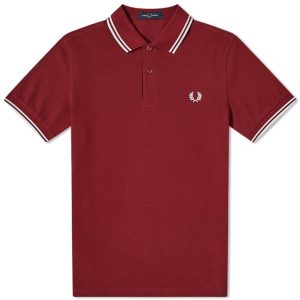 Fred Perry Slim Fit Twin Tipped Polo Port White White