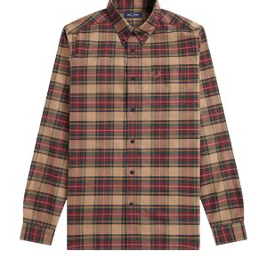Fred Perry Tartan Shirt Shaded Stone