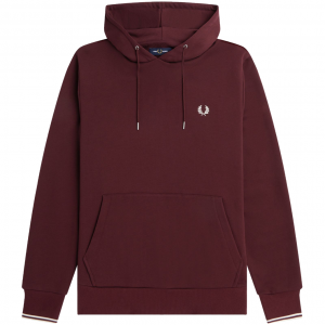 Fred Perry Tipped Hooded Sweatshirt Oxblood