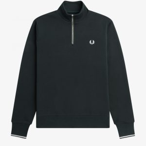 Fred Perry Half Zip Sweatshirt Night Green
