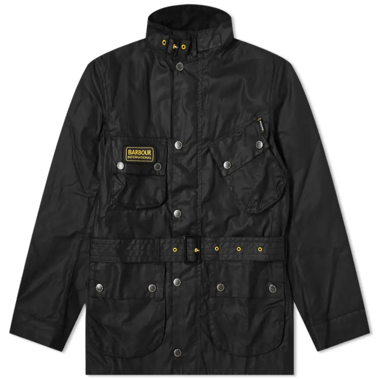 Barbour International Slim International Wax Jacket Black UK