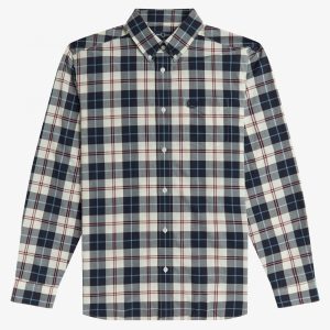Fred Perry Tartan Shirt Ecru