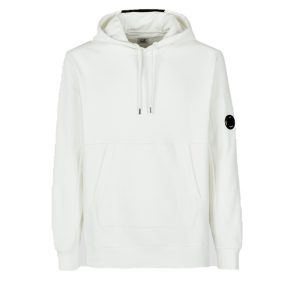 C.P. Company Diagonal Raised Fleece Pullover Hoodie Gauze White