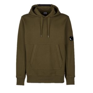 C.P. Company Diagonal Raised Fleece Pullover Hoodie Ivy Green