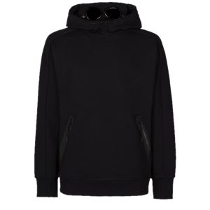 C.P. Company Diagonal Raised Fleece Goggle Hoodie Black