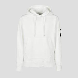 C.P. Company Cotton Fleece Hoodie Gauze White