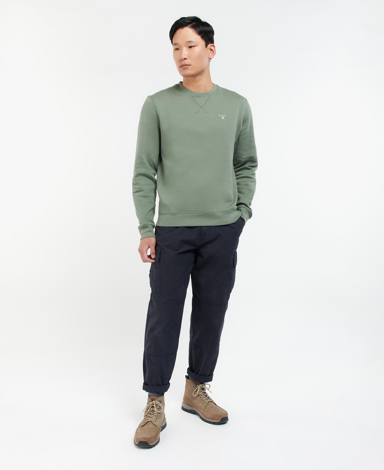 Barbour Ridsdale Maglione A Collo Giro Agave Verde - Foto 8 di 18