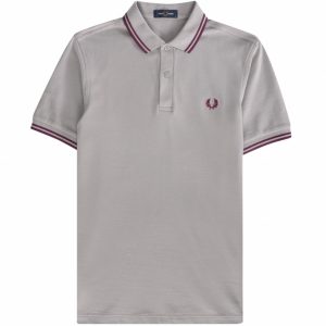 Fred Perry Slim Fit Twin Tipped Polo Limestone
