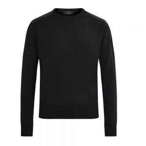 Belstaff Kerrigan Crew Neck Jumper Merino Wool Black