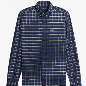 Fred Perry Oxford Check Shirt Navy