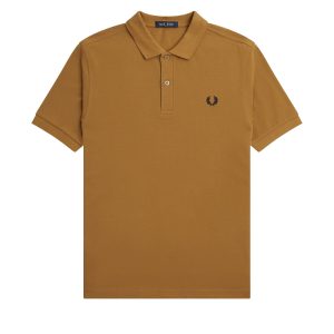 Fred Perry Slim Fit Plain Polo Dark Caramel / Navy