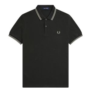 Fred Perry Slim Fit Twin Tipped Polo Night Green / Seagrass / Seagrass