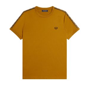 Fred Perry Taped Ringer T-Shirt Dark Caramel / Shaded Stone