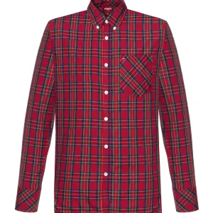 Merc Tartan Check Botton Down Shirt Neddy Red