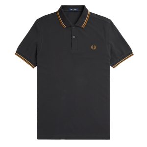 Fred Perry Slim Fit Twin Tipped Polo Anchor Grey / Warm Stone / Dark Caramel