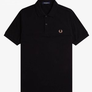 Fred Perry Slim Fit Plain Polo Black