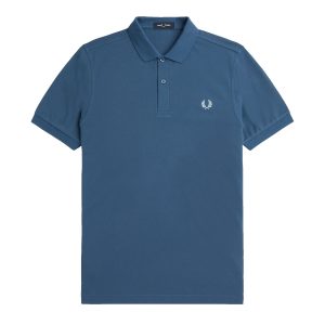 Fred Perry Slim Fit Plain Polo Midnight Blue / Light Ice