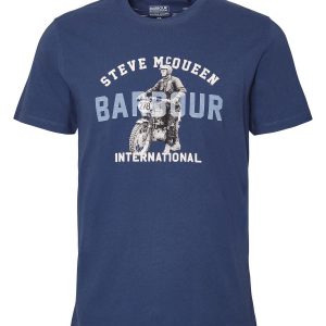 Barbour International Speedway T-Shirt Washed Cobalt